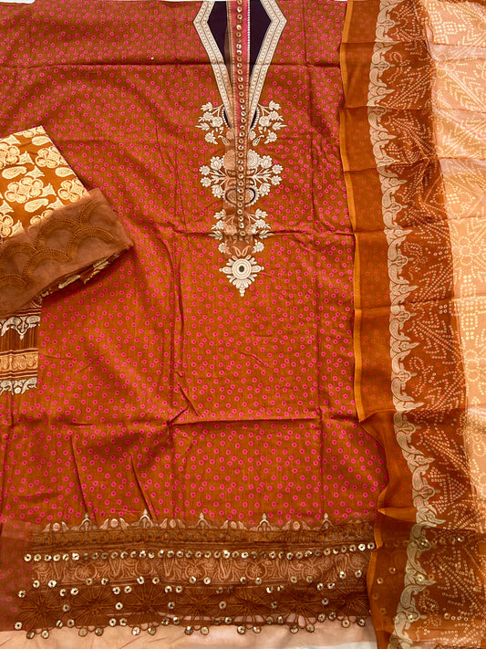 RUST COTTON PATCH SUIT