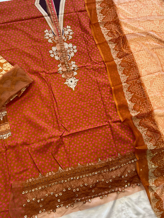 RUST COTTON PATCH SUIT