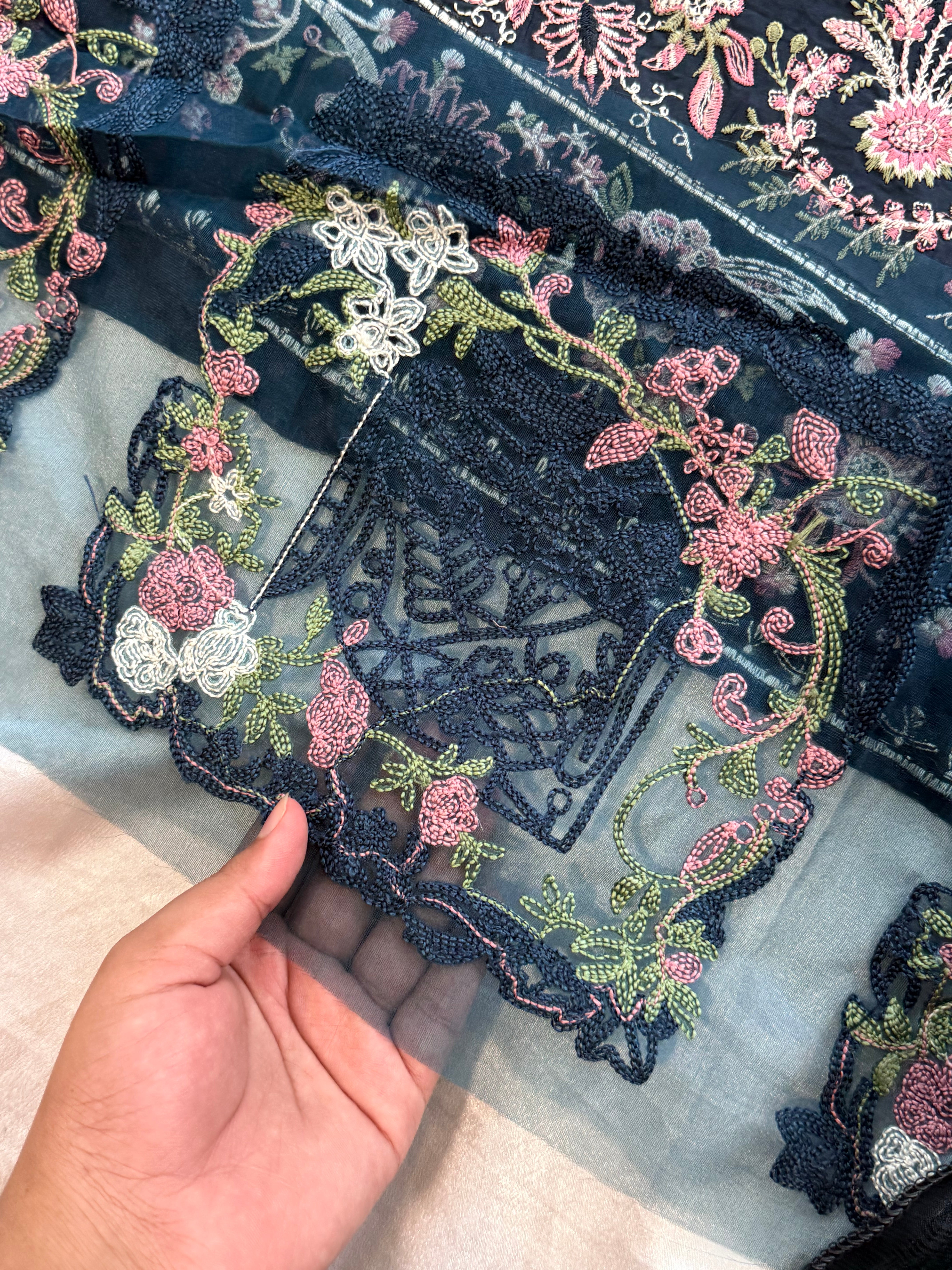 ELAF BLUE COTTON  EMBROIDERY SUIT