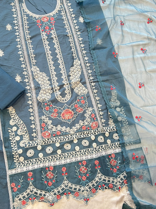 HANIA  PURE COTTON EMBROIDERY SUIT 4