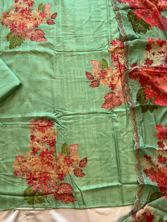 GAZAB COTTON SATIN HANDWORK SUIT 2