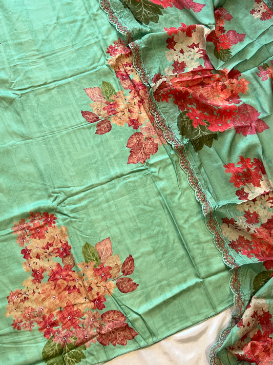 GAZAB COTTON SATIN HANDWORK SUIT 2