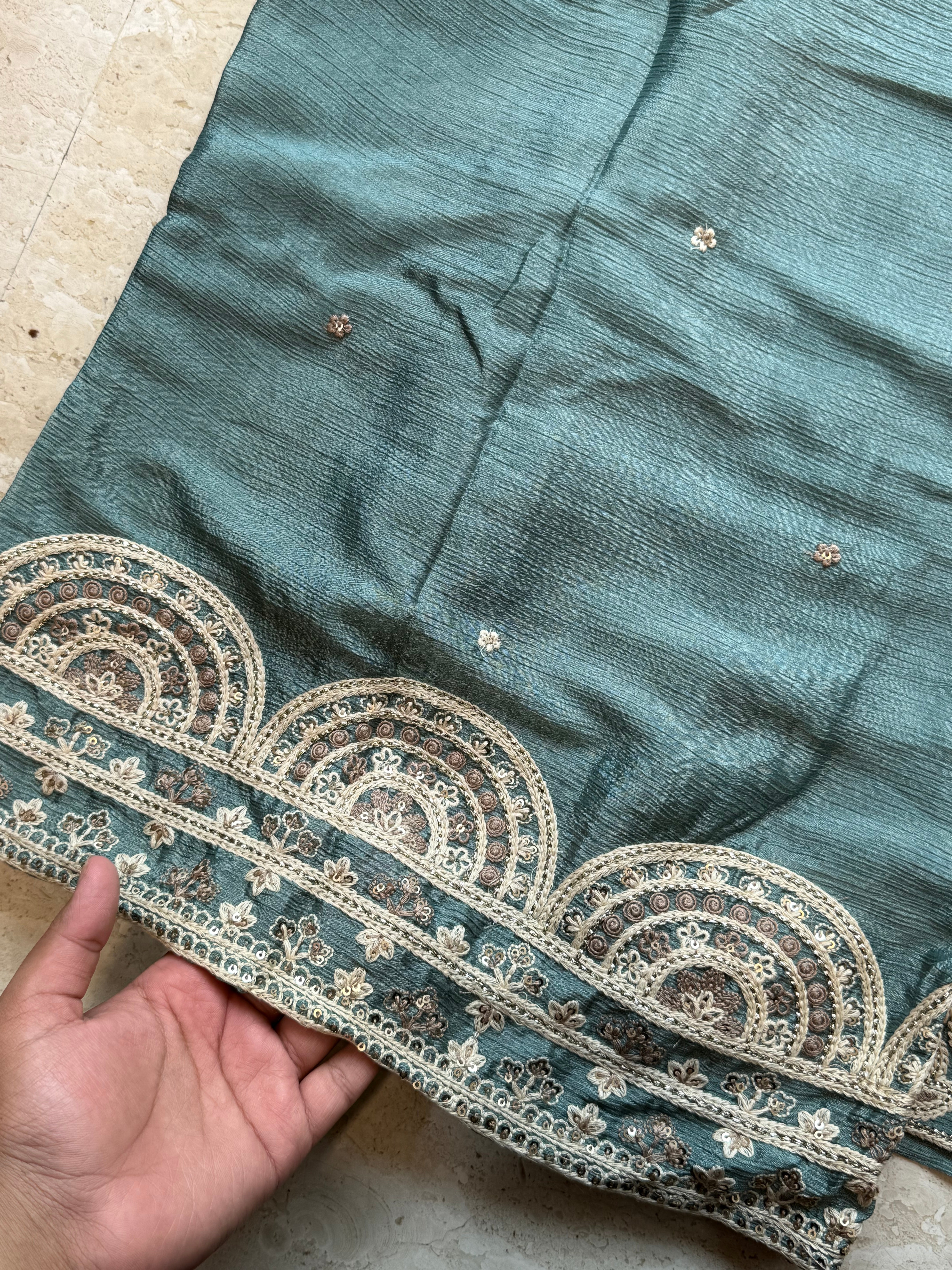 CHINNON SILK READYMADE EMBROIDERY SUIT 1 Q