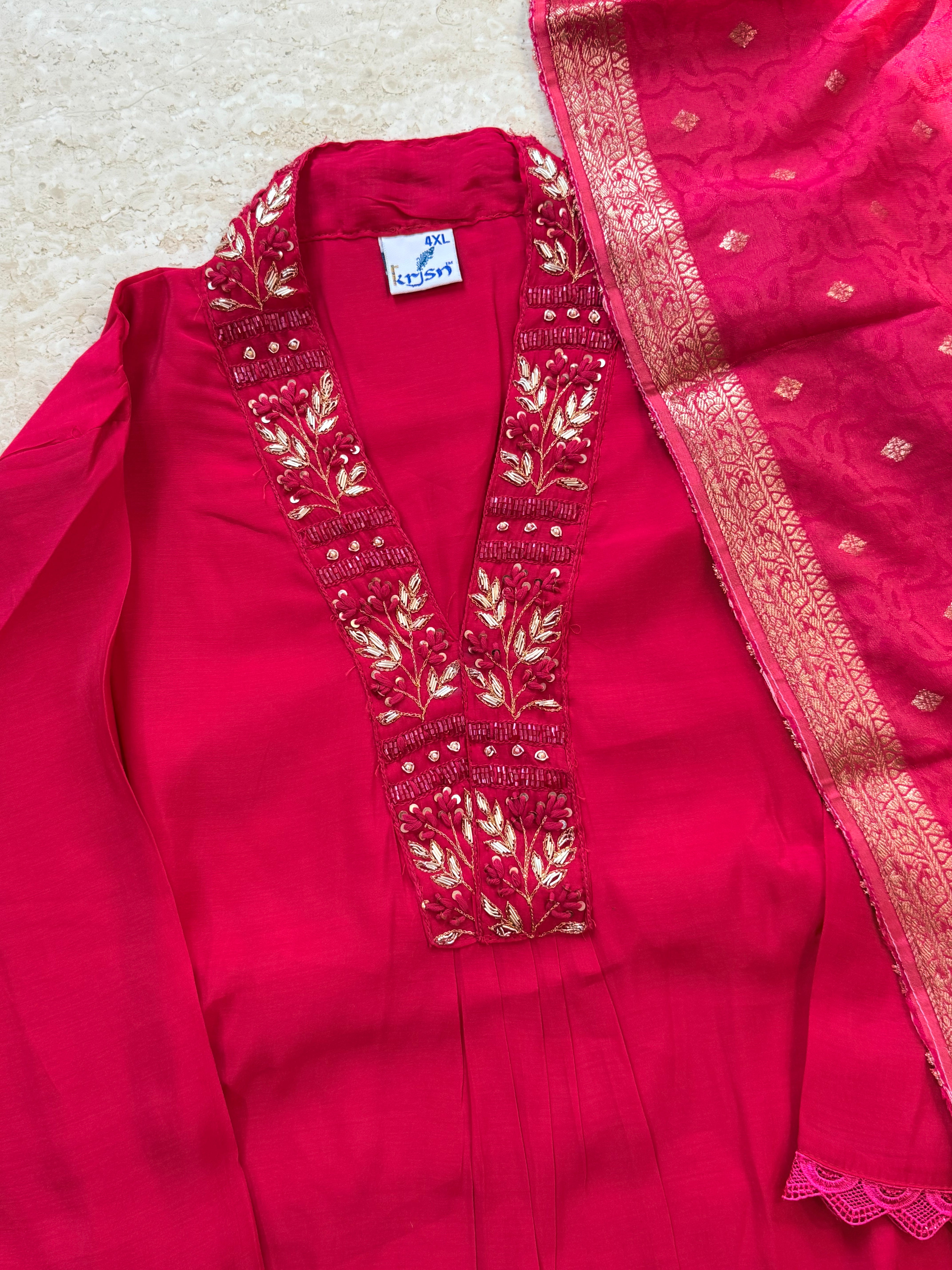 MUL CHANDERI HANDWORK FROCK 4 Q