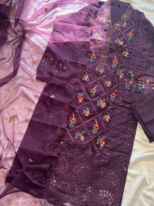 RAHI ORGANZA EMBROIDERY SUIT