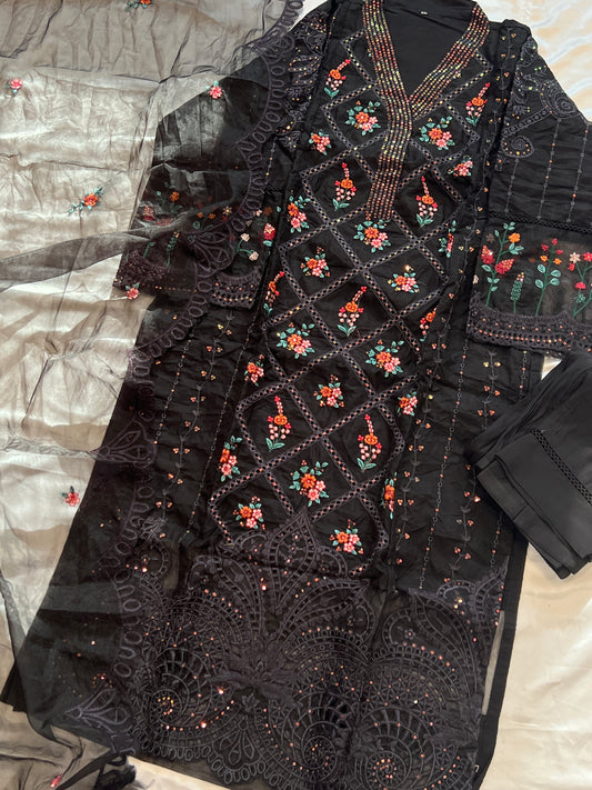 RAHI ORGANZA EMBROIDERY SUIT
