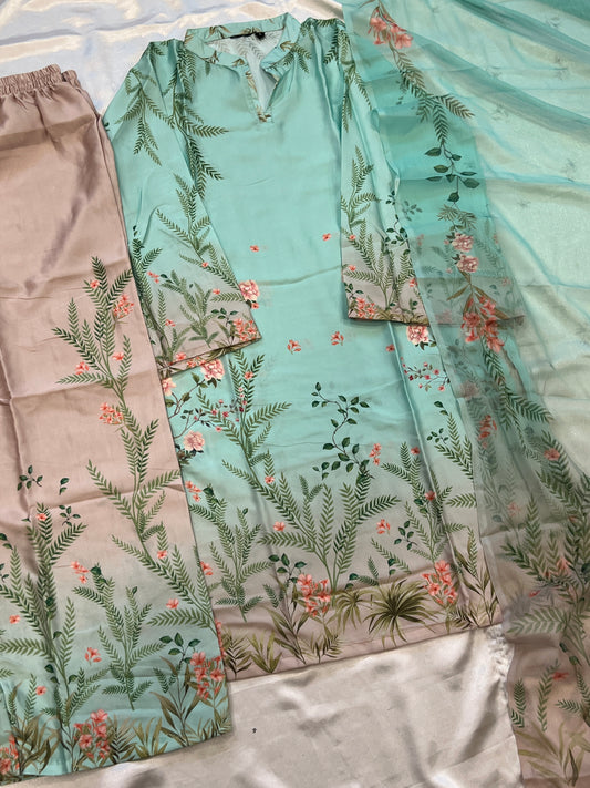 SEA GREEN LUXURY CO ORD SET