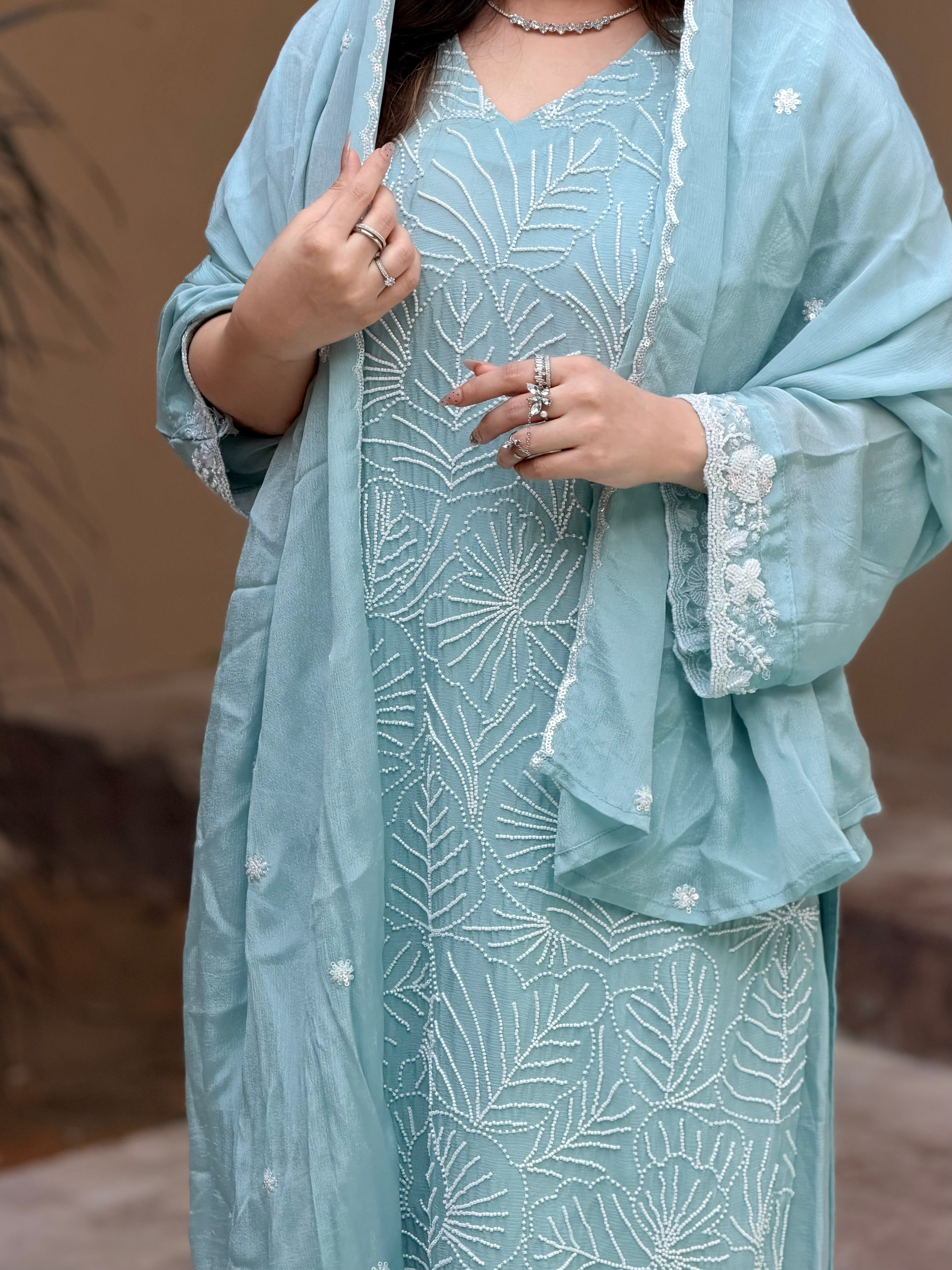 PARO SHIFFON HANDWORK SUIT 21 Q