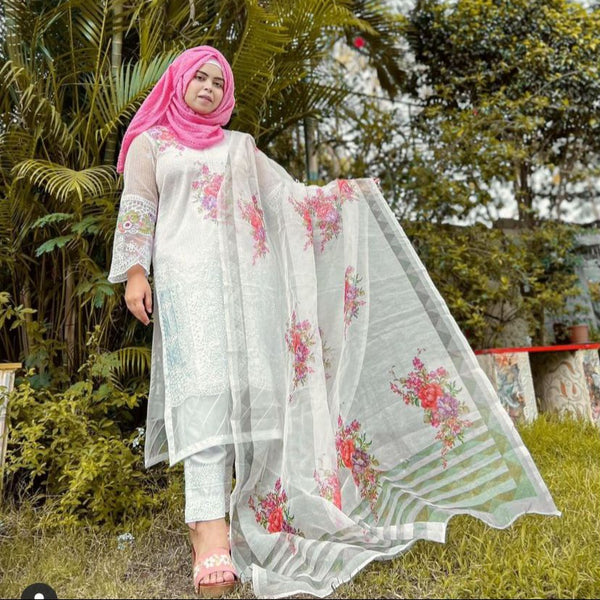 SABA WHITE ORGANZA SUIT Q