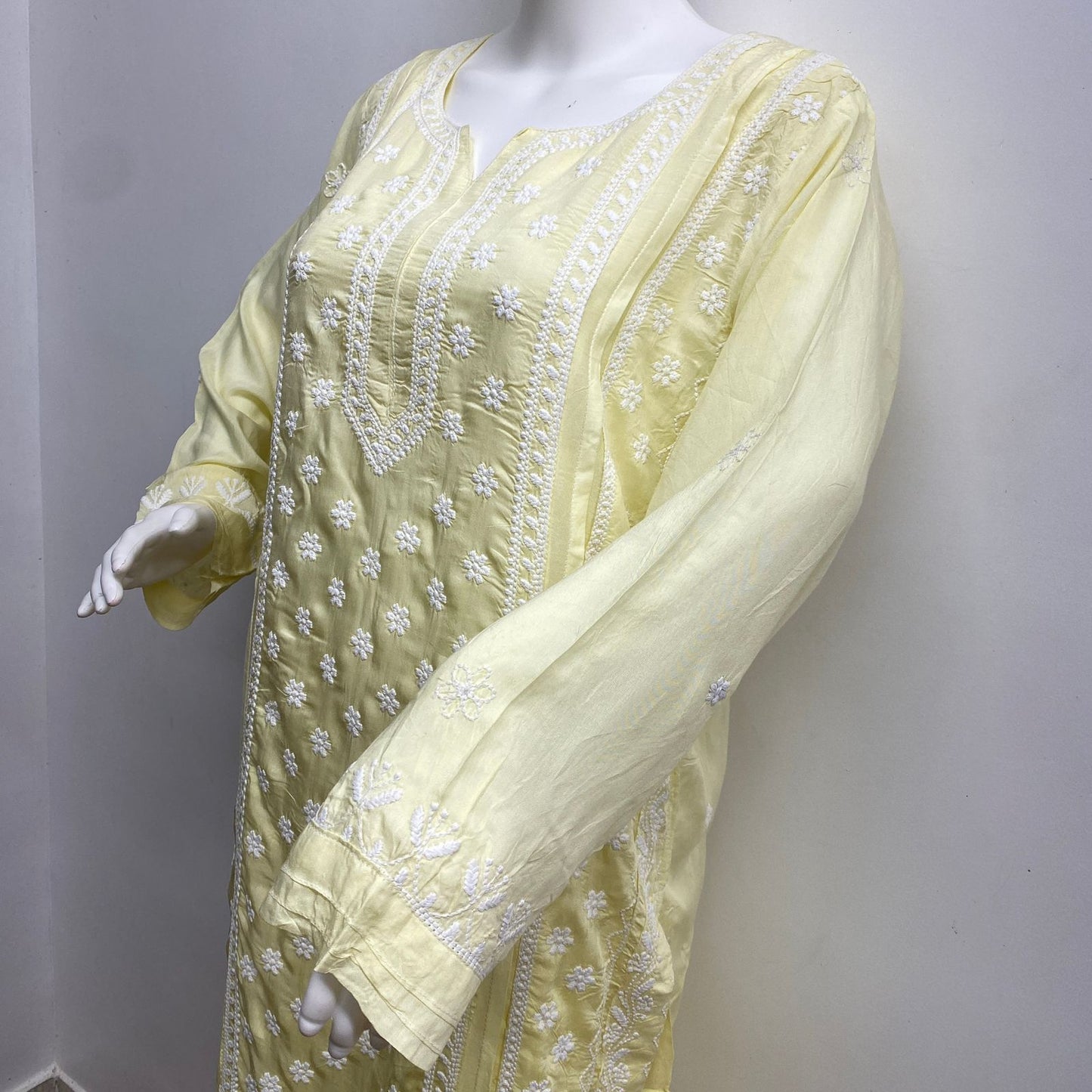 YELLOW MUSLIN READYMADE SUIT