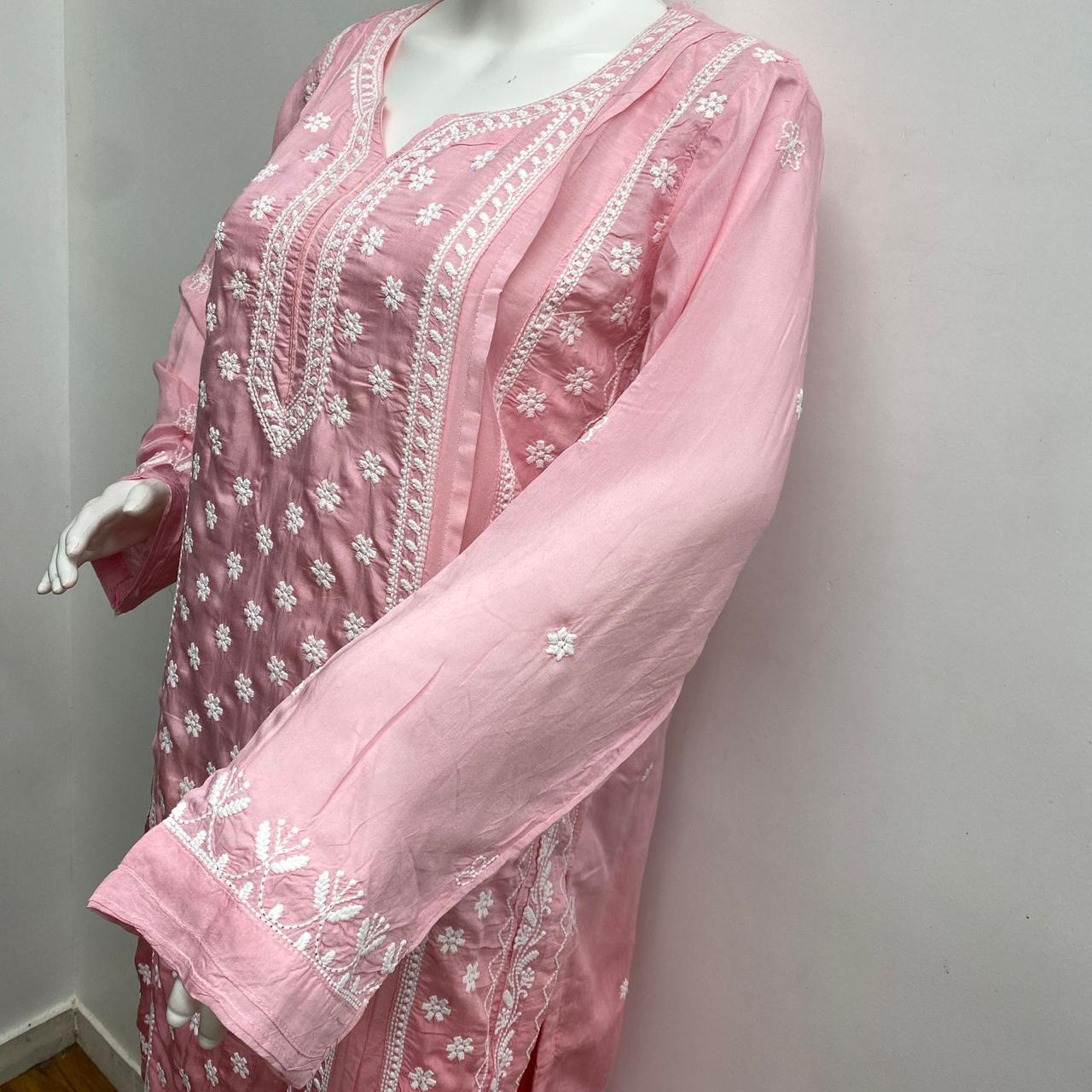 PINK MUSLIN READYMADE SUIT