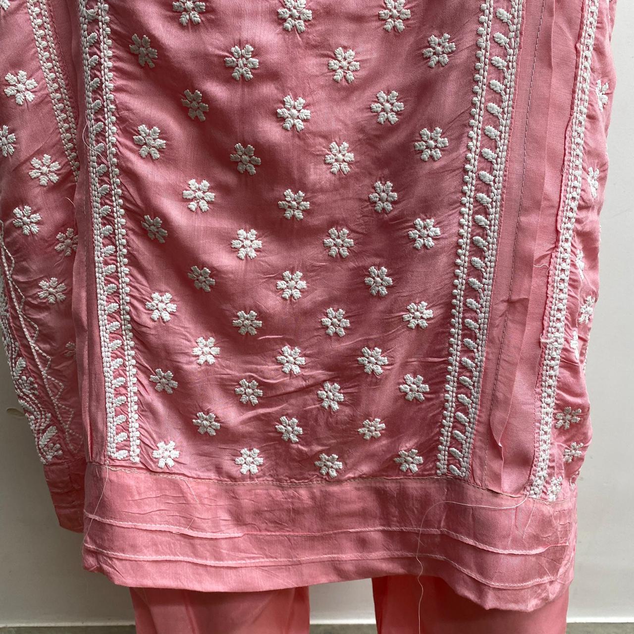 PINK MUSLIN READYMADE SUIT