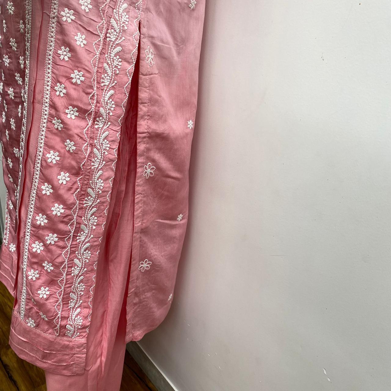 PINK MUSLIN READYMADE SUIT