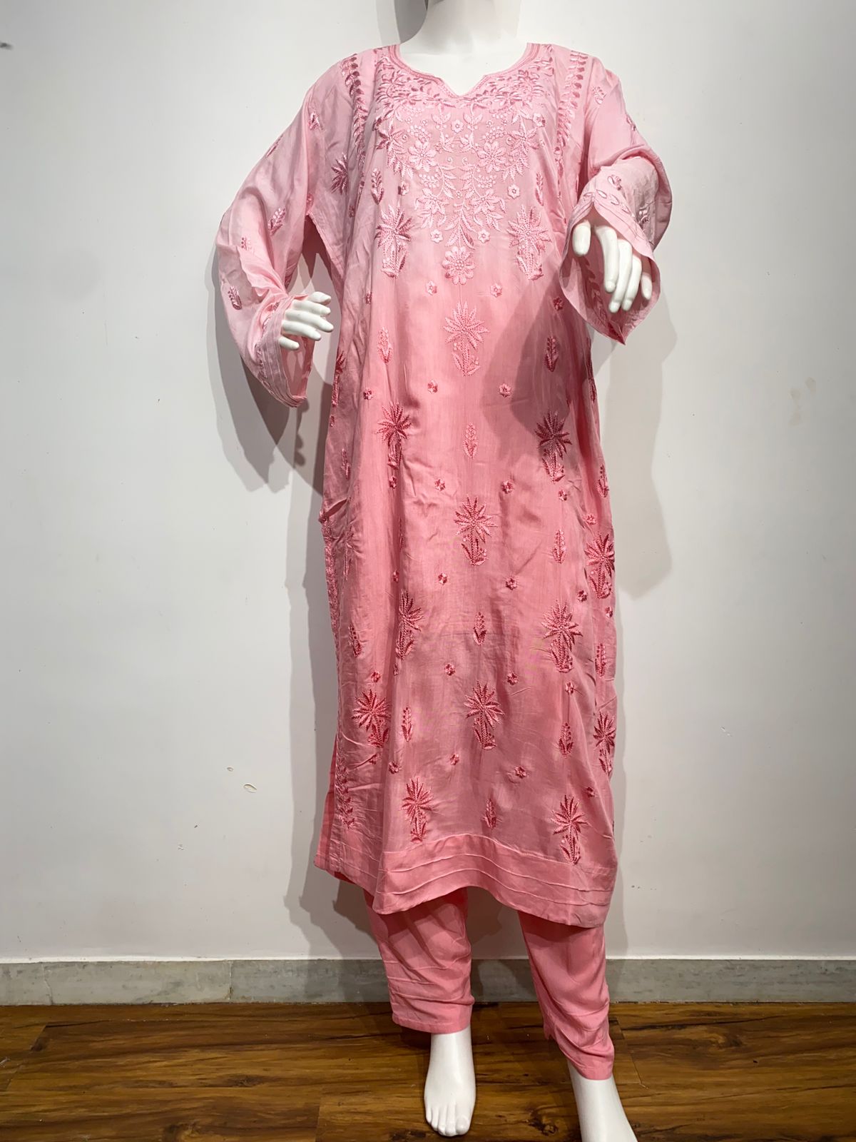 PINK  MUSLIN READYMADE SUIT