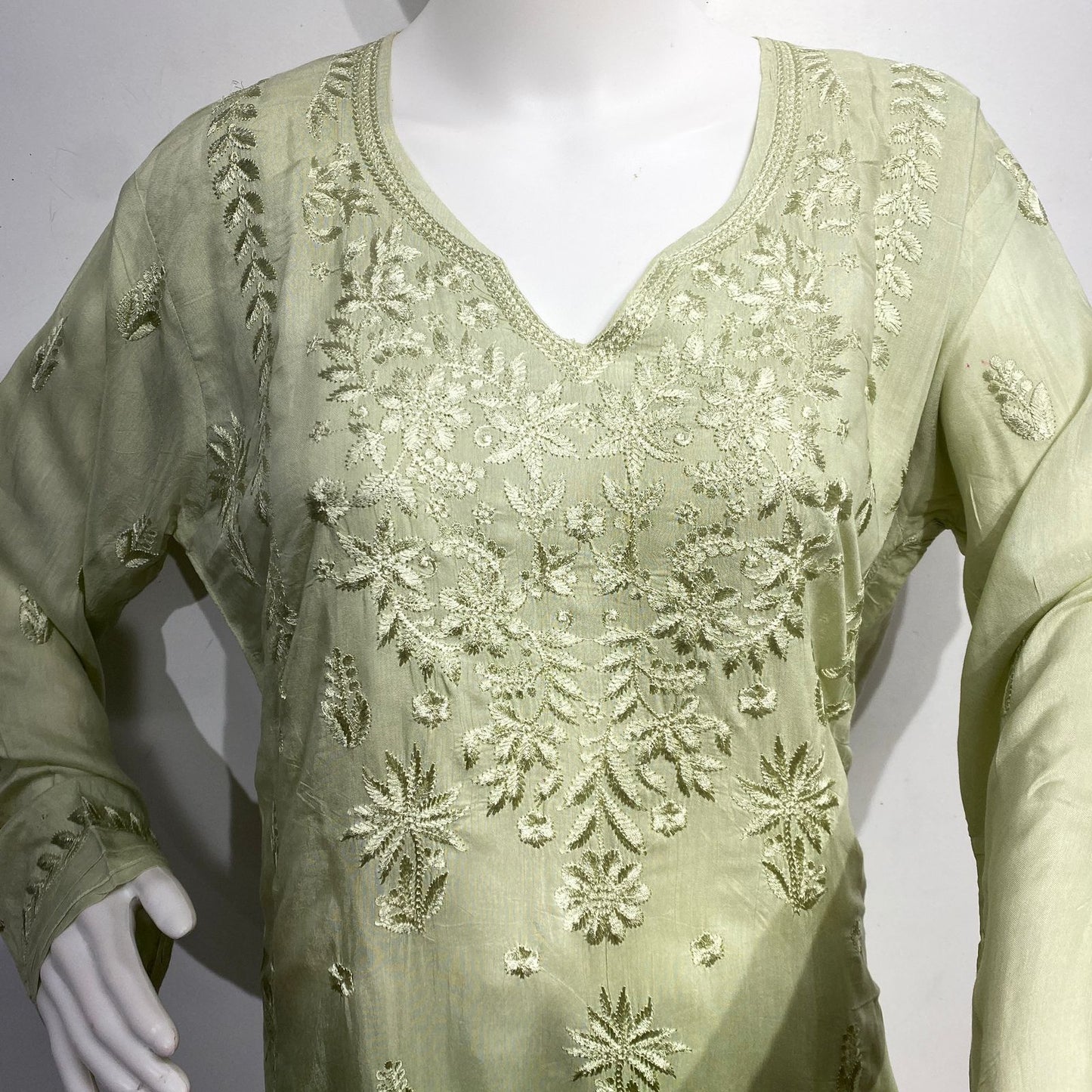 GREEN MUSLIN READYMADE SUIT