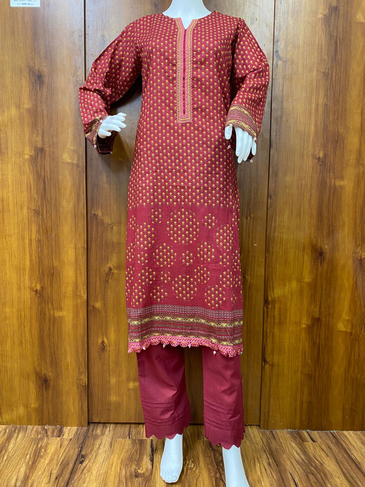 MEHER MAROON  READYMADE SUIT