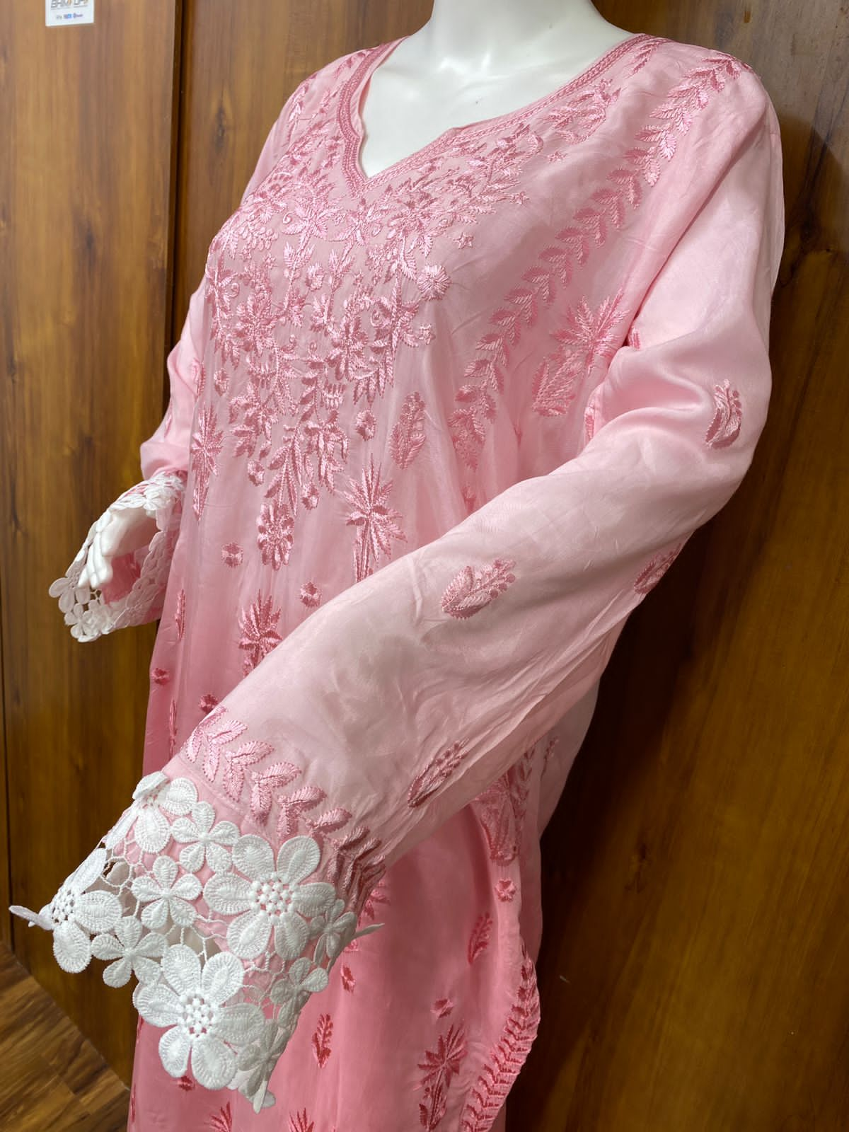 PINK MUSLIN READYMADE SUIT