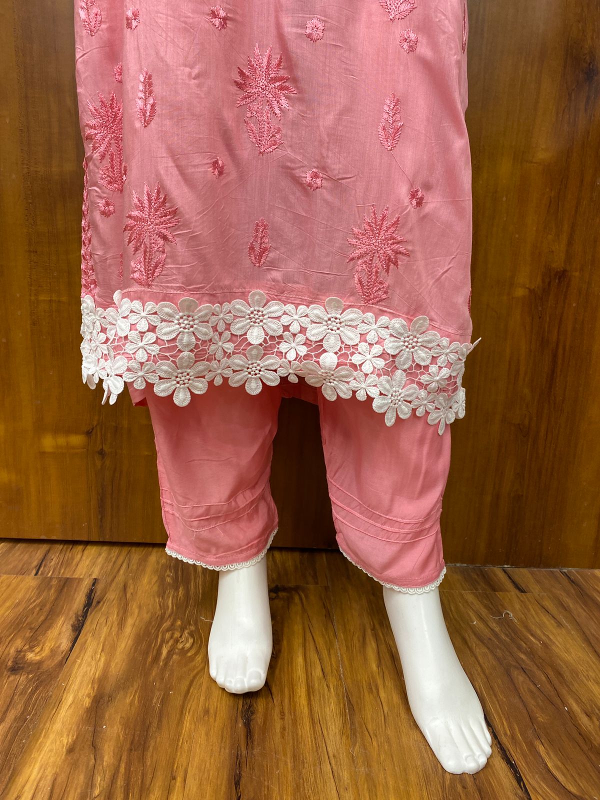 PINK MUSLIN READYMADE SUIT