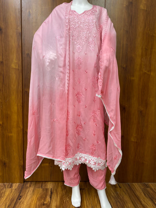 PINK MUSLIN READYMADE SUIT