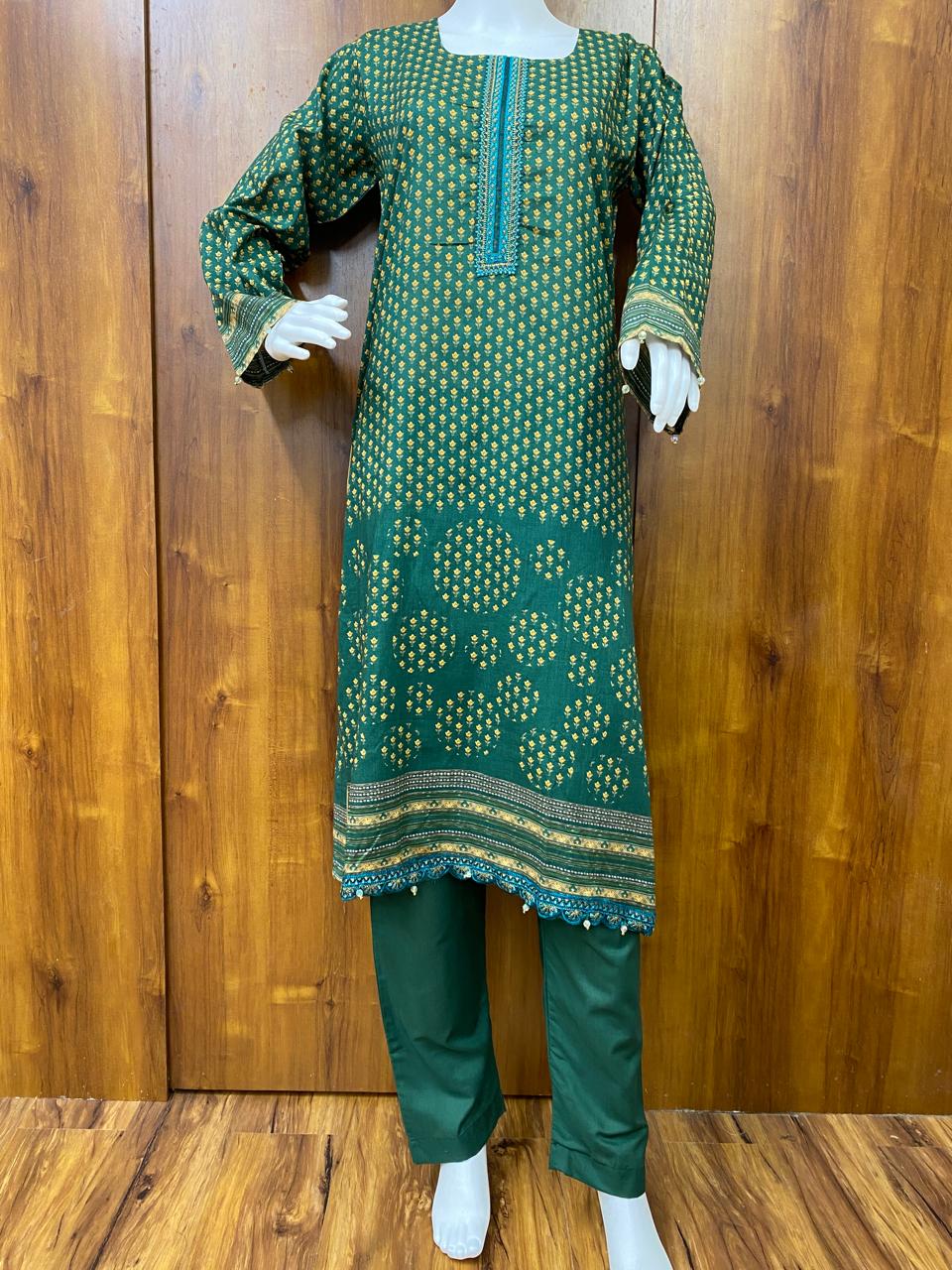 DARK GREEN MEHER READYMADE SUIT