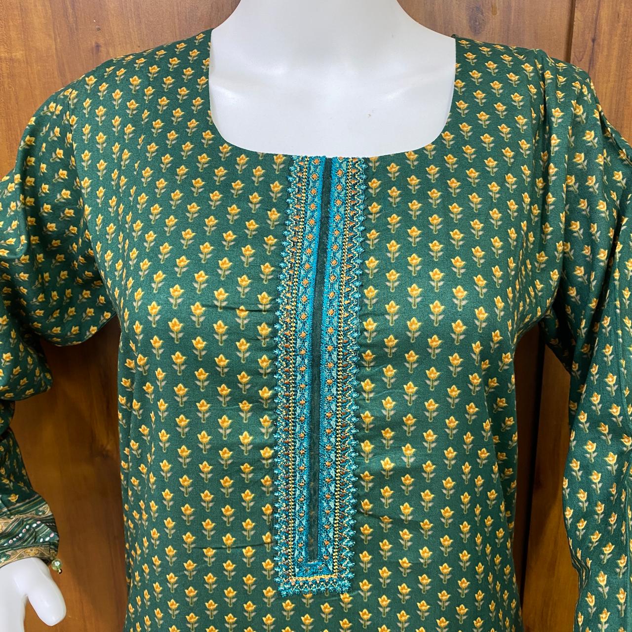 DARK GREEN MEHER READYMADE SUIT