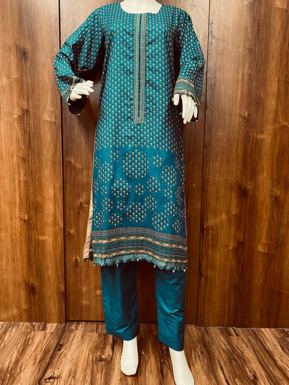 MEHER BLUE MAROON  READYMADE SUIT