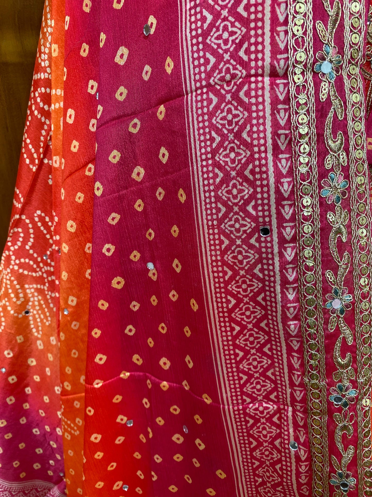 PINK SHADED CHINNON SILK READYMADE SUIT 976