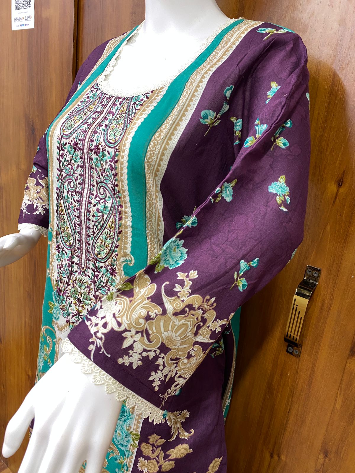 RIAZ PURPLE  READYMADE COTTON SUIT