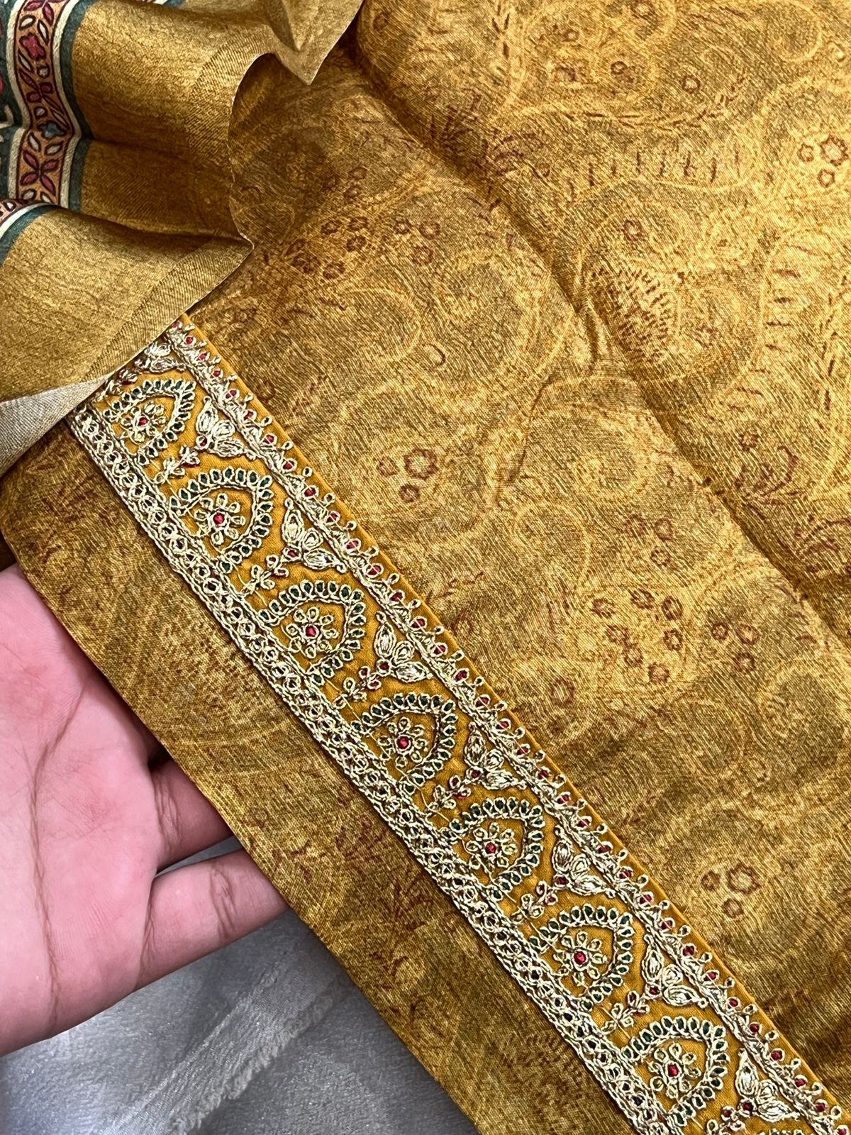 YELLOW SHENAAZ PURE SILK EMBROIDERY SUIT