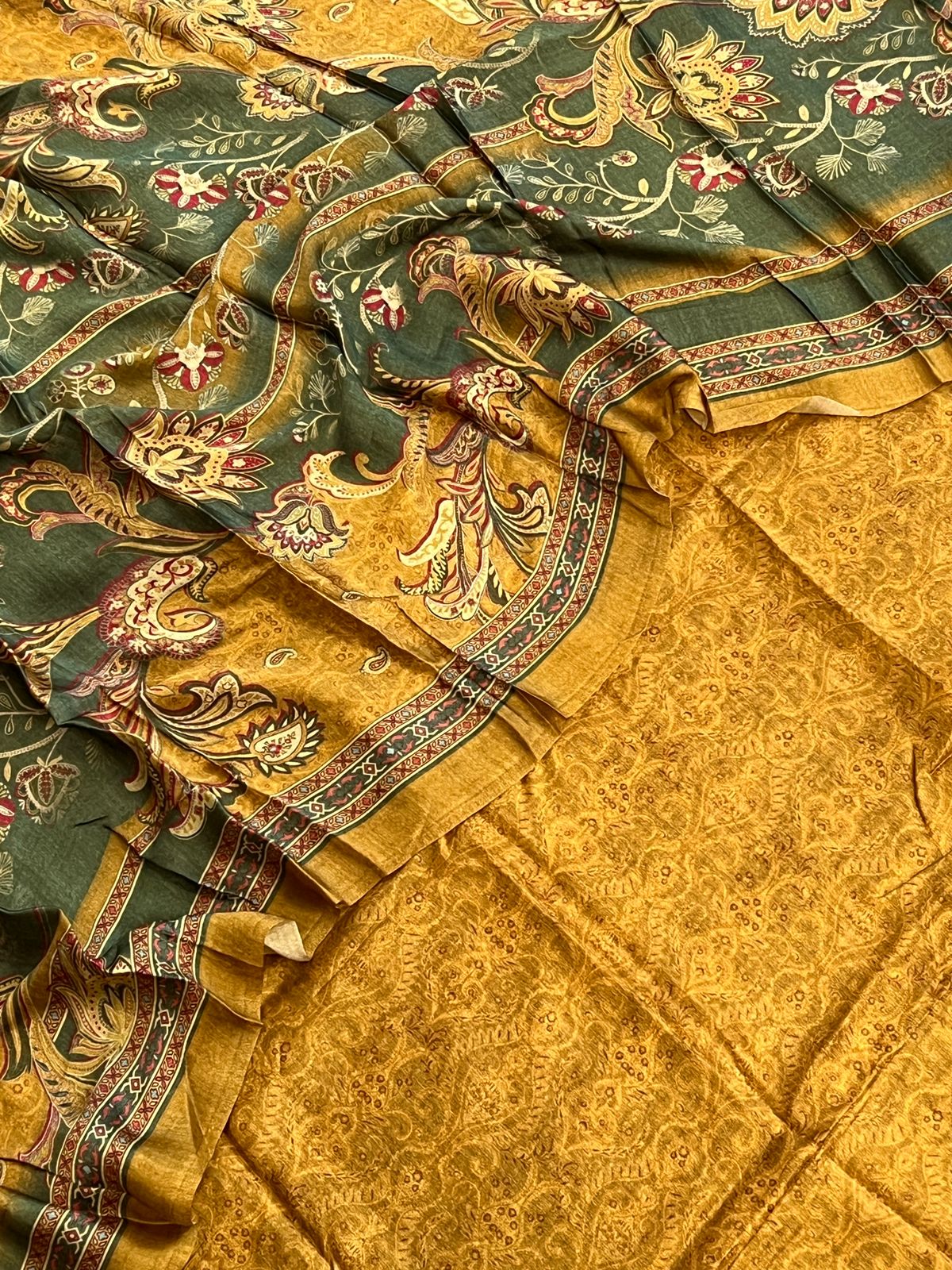 YELLOW SHENAAZ PURE SILK EMBROIDERY SUIT