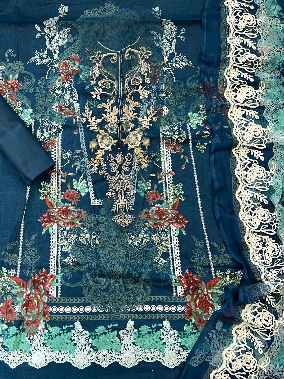 GREEN NEEDAL COTTON PATCH SUIT