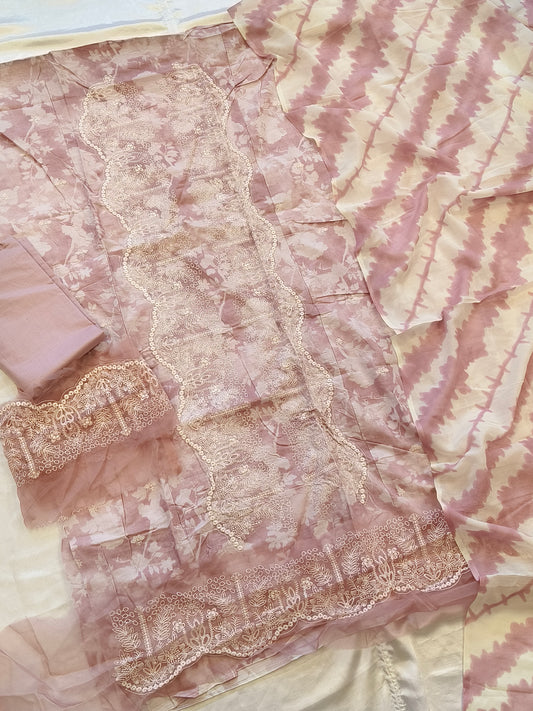 OMBRE CHIKANKARI PATCH  SUIT 2