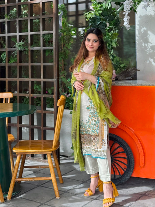 HARSHA BISCUIT COTTON PATCH SUIT
