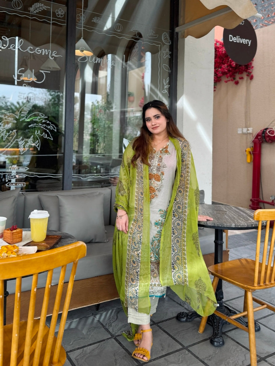 HARSHA BISCUIT COTTON PATCH SUIT
