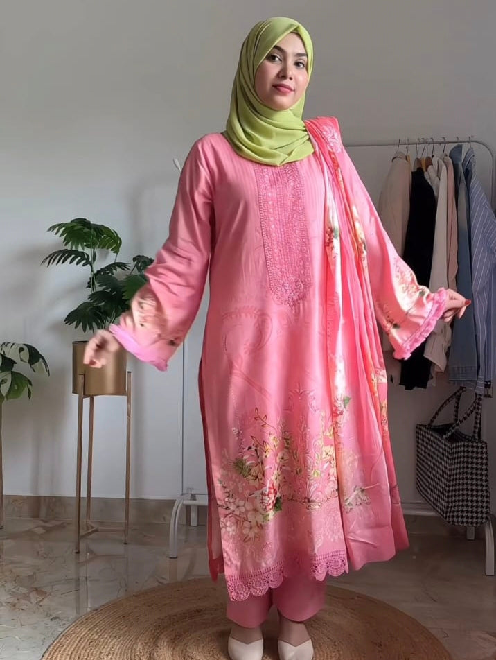 NIZAAM LAWN EMBROIDERY READYMADE SUIT 1 Q