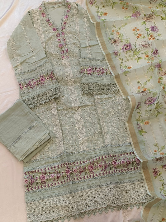 RAHI PURE COTTON EMBROIDERY SUIT 2 Q