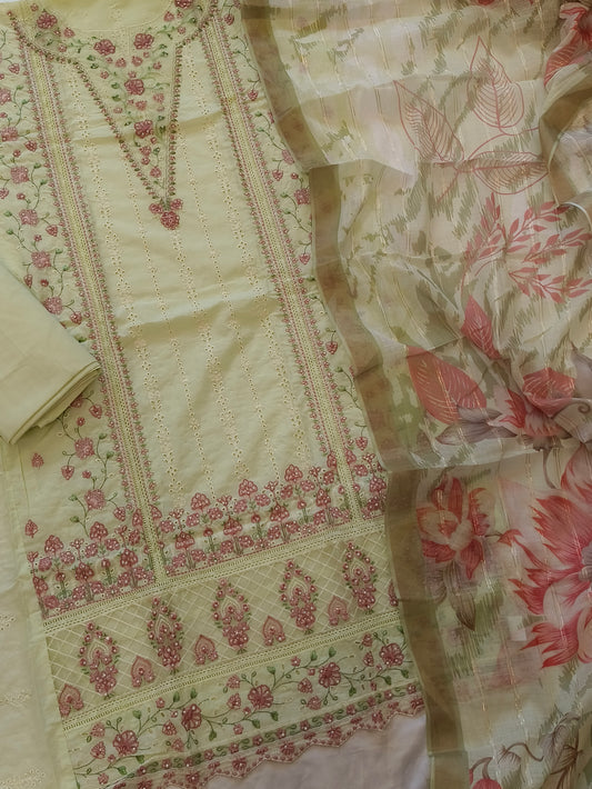 HANIA  PURE COTTON EMBROIDERY SUIT 9