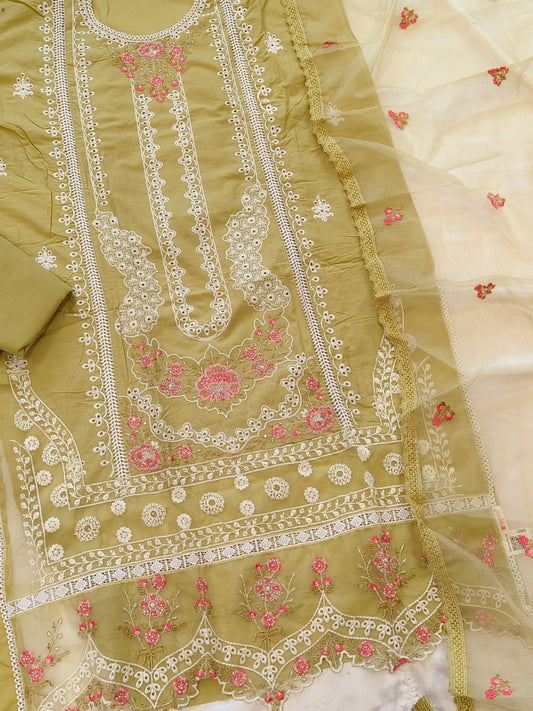 HANIA PURE COTTON EMBROIDERY SUIT 12