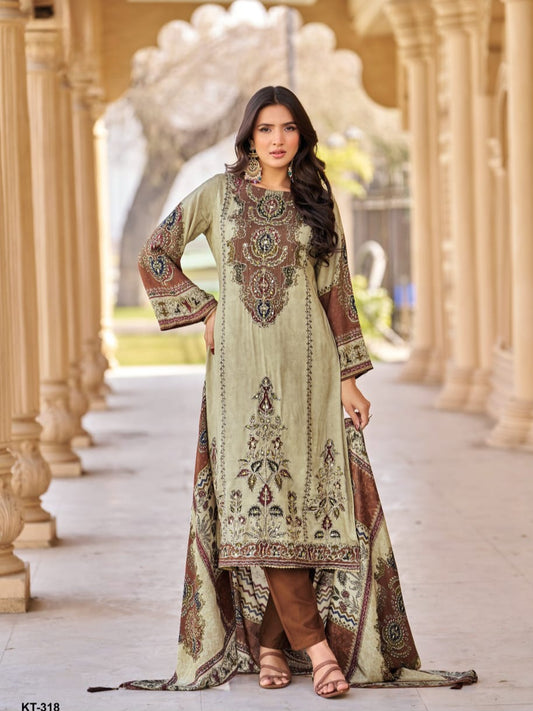 MUSLIN HAND EMBROIDERY SUIT 3 Q