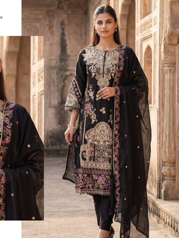 GLASS ORGANZA EMBROIDERY SUIT 5 Q