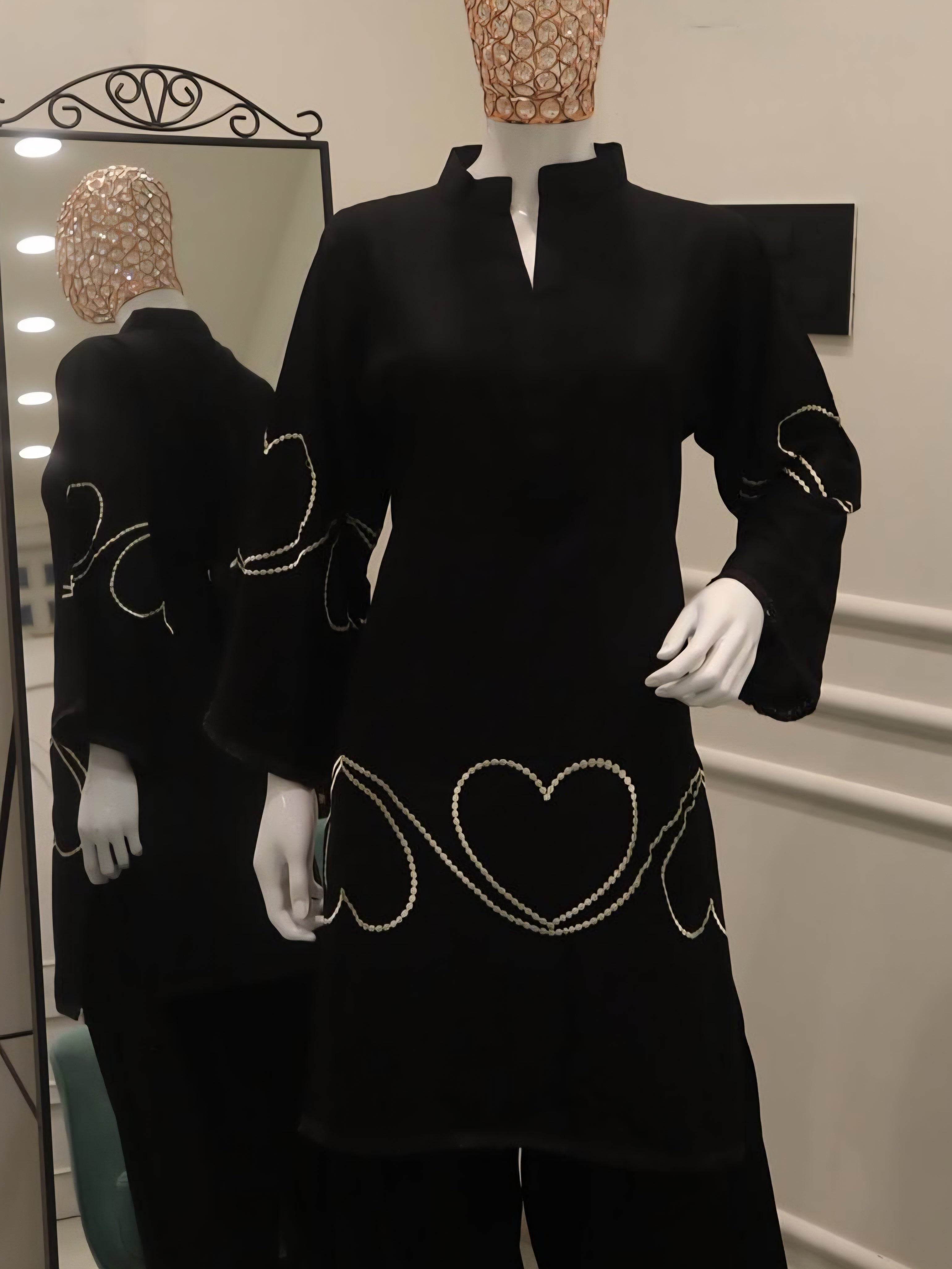 HEART BLACK FARSHI READYMADE SUIT 3 R