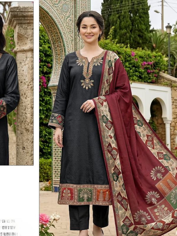 MUSLIN HAND EMBROIDERY SUIT 2353 Q