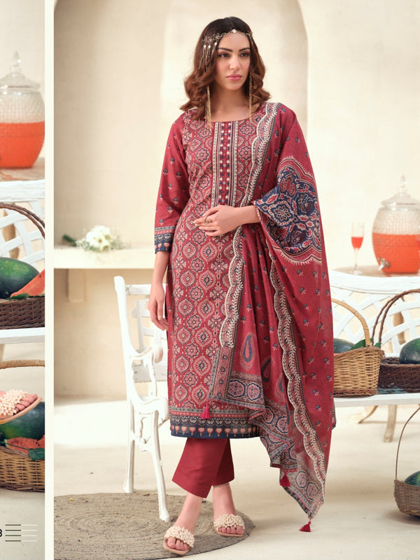AJRAK LAWN EMBROIDERY SUIT 1 Q