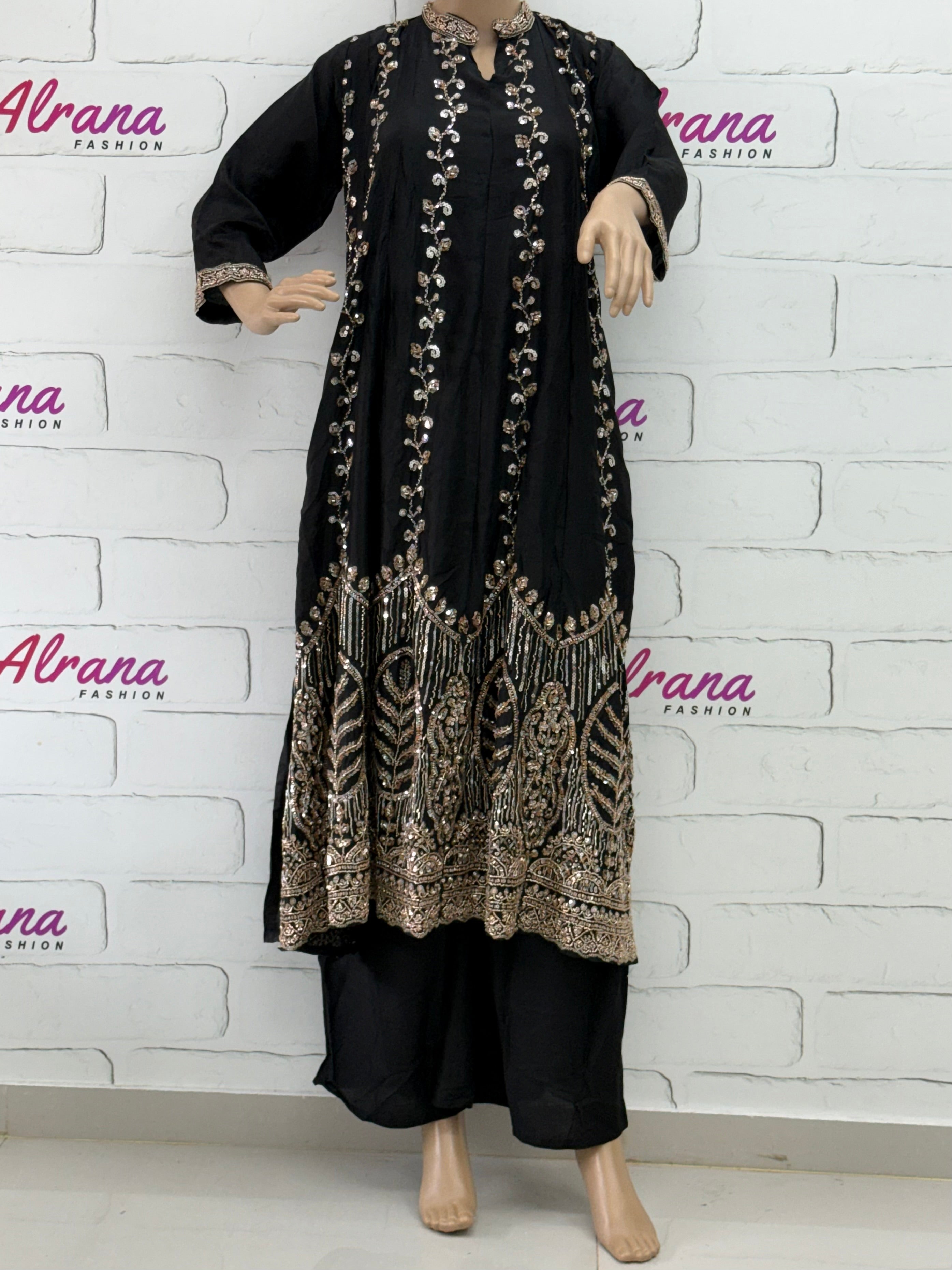 PARO BLACK HANDWORK FROCK 104