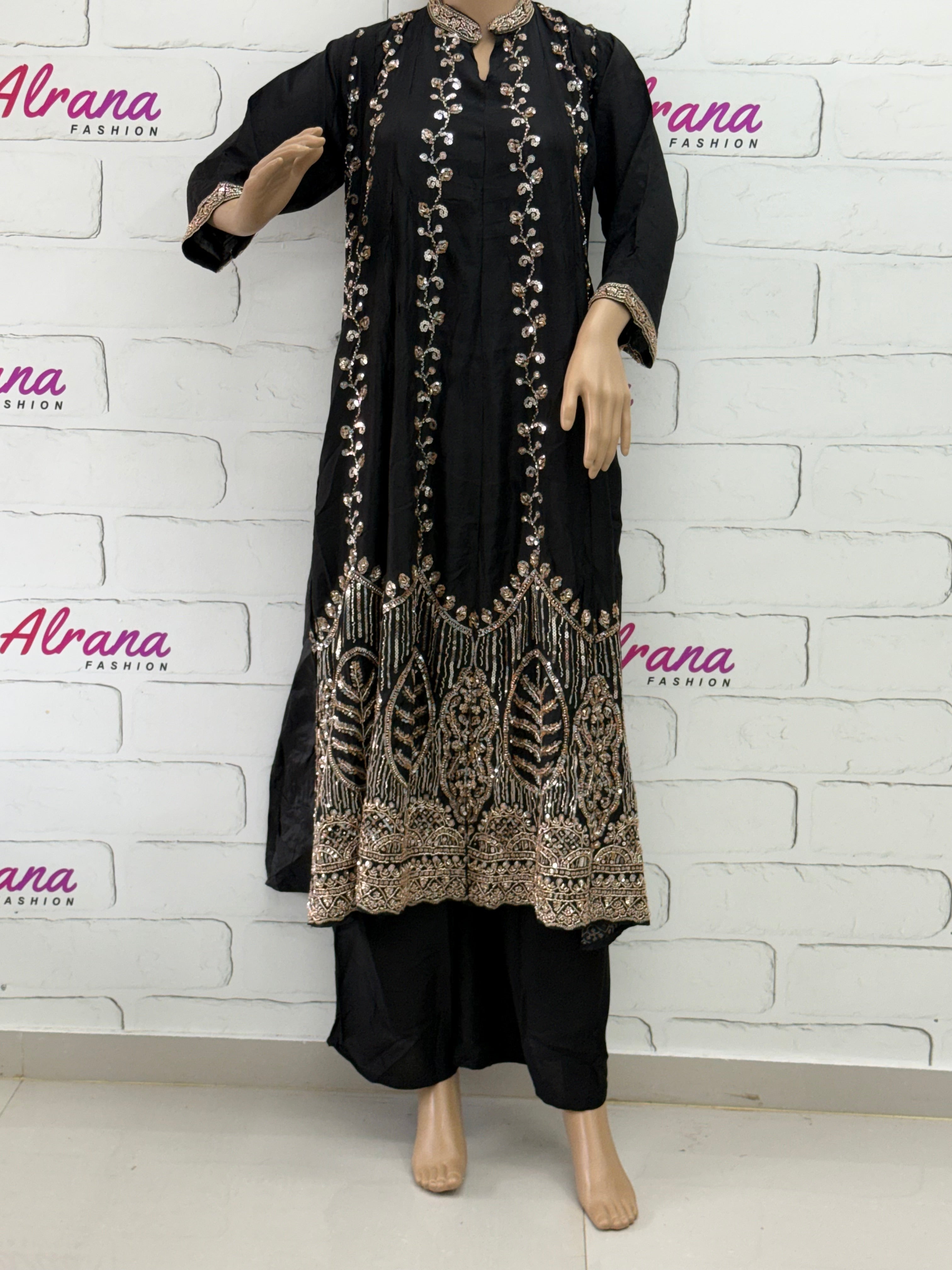 PARO BLACK HANDWORK FROCK 104