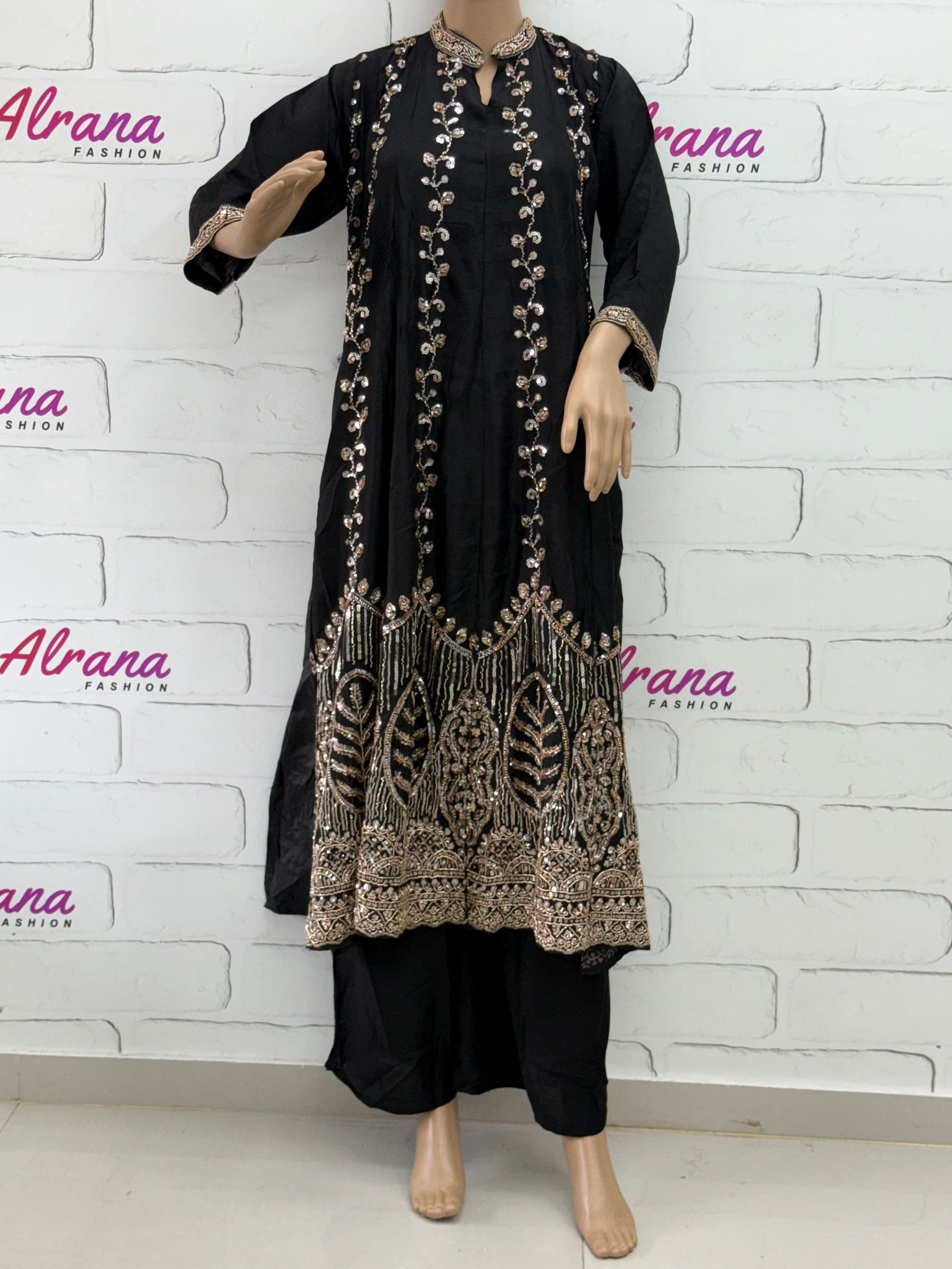 PARO BLACK HANDWORK FROCK 104