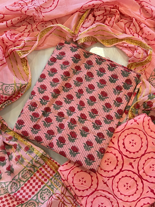 FLORAL PURE COTTON BATIK SUIT 17