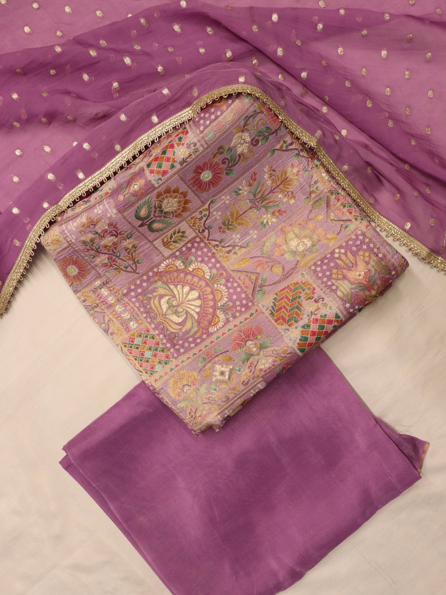 LAVENDAR PURE BANARASI SUIT