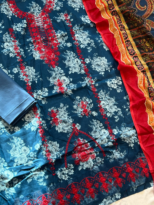FLORA COTTON EMBROIDERY SUIT 1
