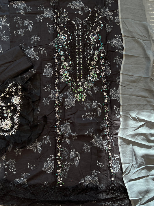 OMBRE CHIKANKARI PATCH  SUIT 4